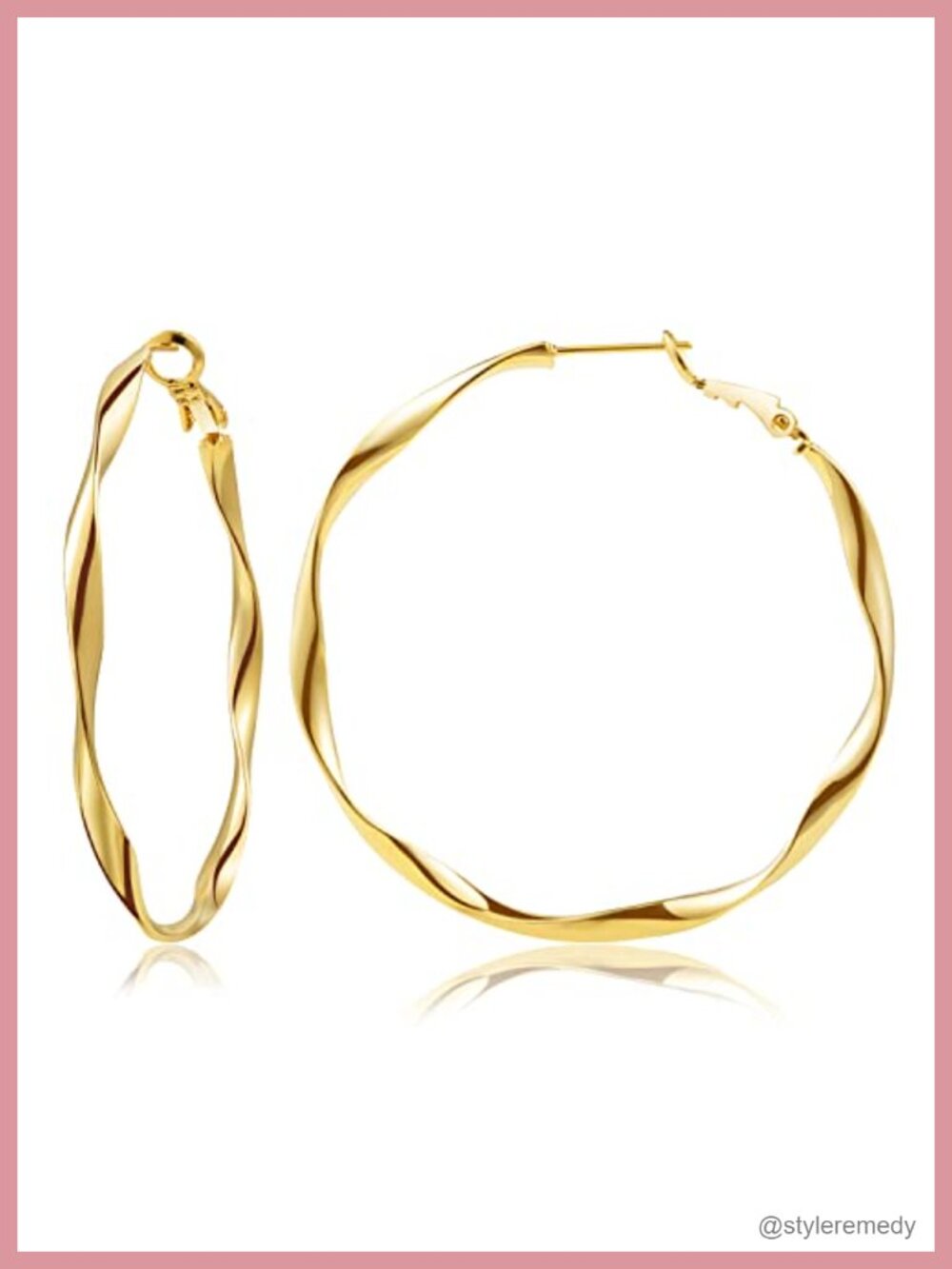 24K Gold Plated Hoop Earrings Twisted Thin Huggie Hoops 925 Sterling Silver Post